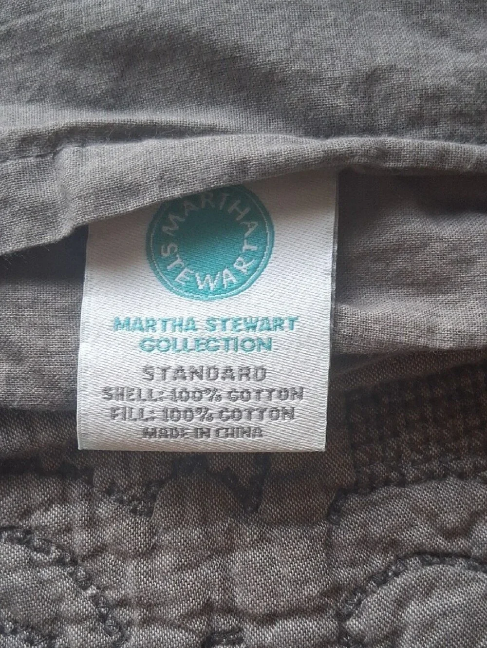 GRAY MARTHA STEWART Quilted Bedspread And PILLOW CASE
